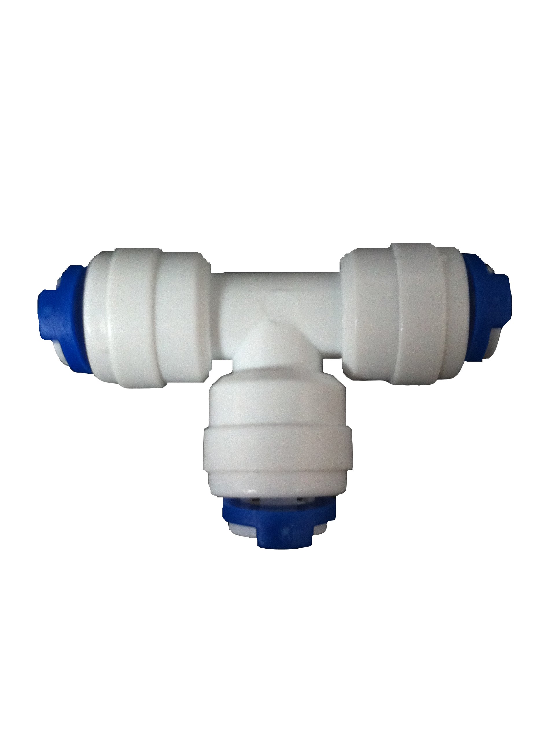 Push Fit T Connector for 1/4" Tubing on Reverse Osmosis System or Fridge Freezer Water Filter tubing