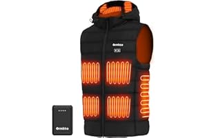 ORRNIKKO [2025 All-New] Heated Vest for Men - 7.4V 16000mAh Battery Pack and Detachable Heated Hood, Mens Heated Vest