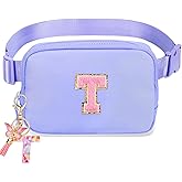Belt Bag for Girls Gifts - Birthday Gifts for Teenager, Personalized Gifts for Mom Freind Sister Teacher, Graduation Gifts for Her, Initial Crossbody Bag Belt Bag for Women Lavender Purple T