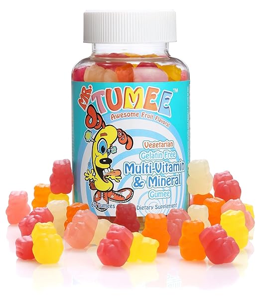 MR. TUMEE MULTI-VITAMIN & MINERAL GUMEE (DIETARY SUPPLEMENT), NATURAL GRAPE, LEMON, ORANGE, STRAWBERRY, AND CHERRY, 60 COUNT