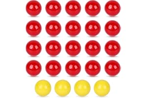 POPLAY Hungry Hippos Game Balls, 24PCS Replacement Marbles for Kids Board Games, Marble Run Toys, Chinese Checkers Ball (20 Red Balls with 4 Extra Yellow One)