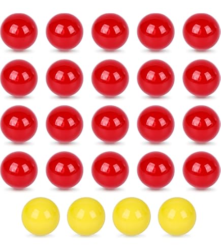 Gejoy Lot 21 Billes De Rechange – 19 Rouges + 2 Jaunes, Compatibles Avec Hungry Hungry Hippos, Jeu Classique