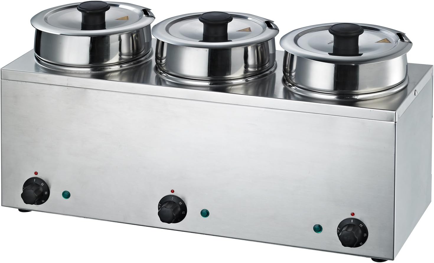 Hakka Commercial Countertop Food Warmer/Buffet Soup Pot (3.5Lx3)