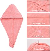 ACWOO Hair Towel Wraps 2 Pack Turban Towel Quick Dry Microfiber view 3