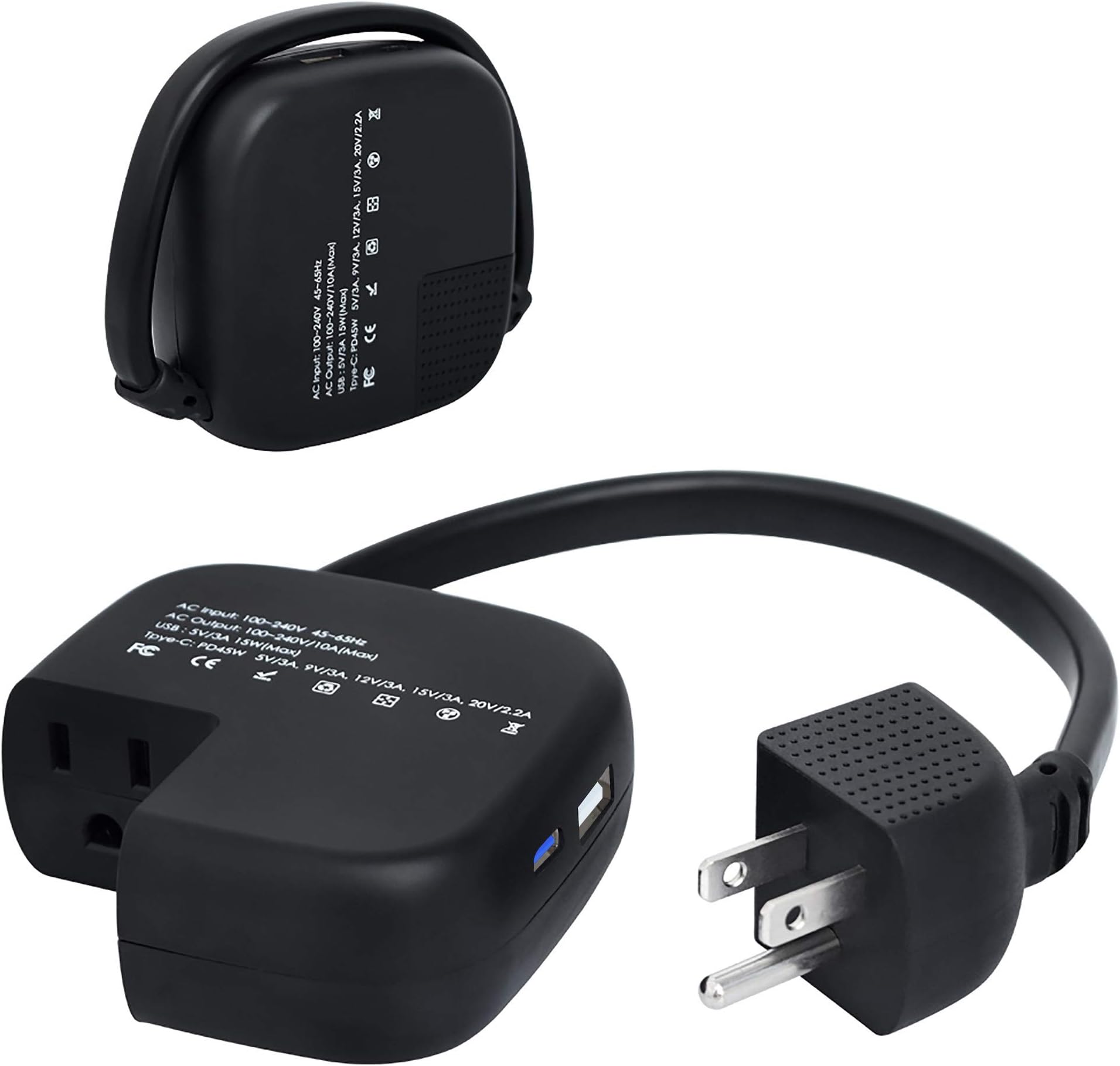 Charging Station for Multiple Devices 5V/3A USB-A Charger Compatible with iPad, iPhone Xs/iPhone Xs Max/iPhone XR, Google Pixel 3/XL, Samsung Galaxy S10/S10+/Note10 (1Outlet+1USB)