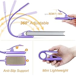 Gritin 9 LED Rechargeable Book Light for Reading in