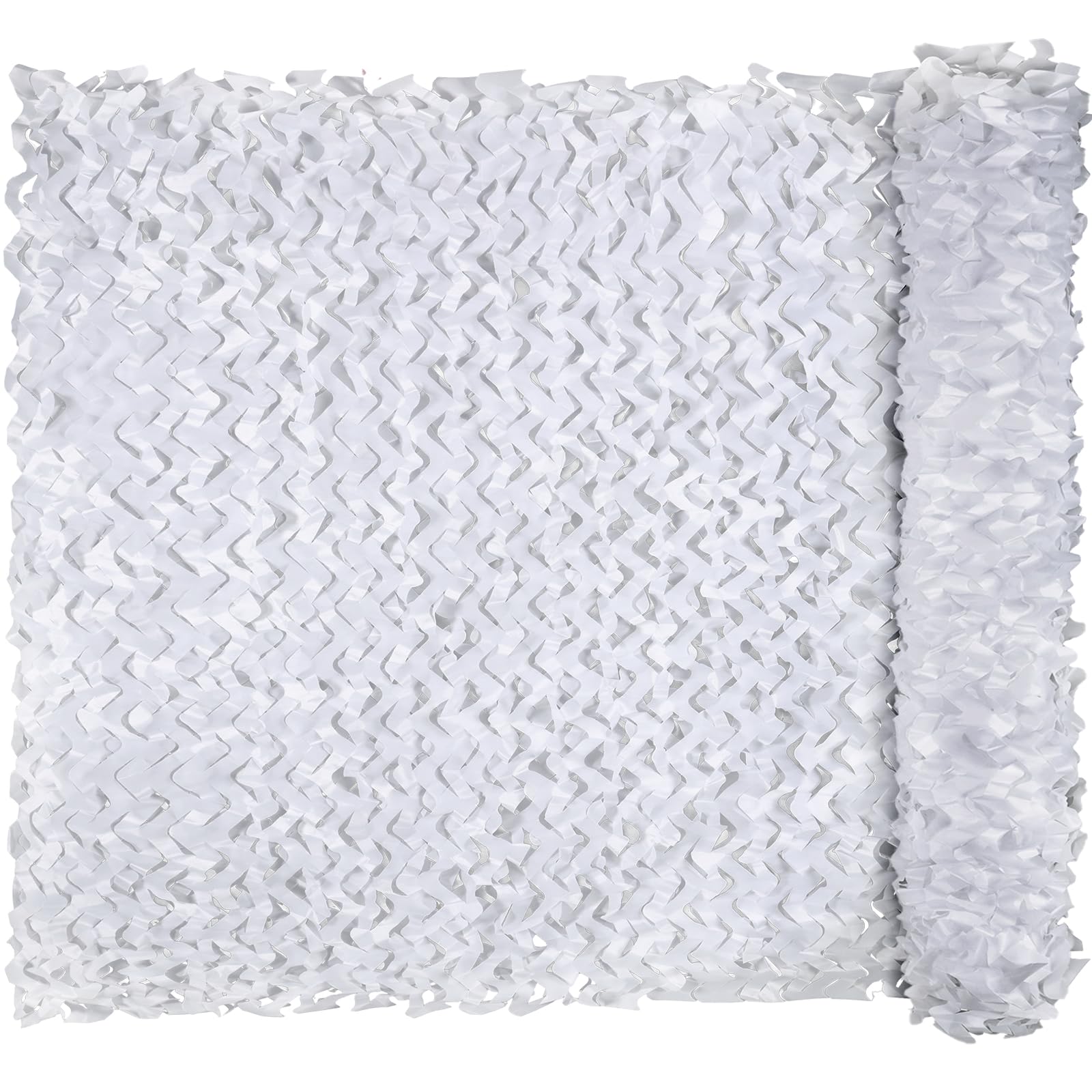 iunio Camouflage Netting, Camo Netting Camouflage Net Bulk Roll Army Camouflage Netting Lightweight Camo Net for Decorations, Hunting, Camping, Shooting, Car Cover, Sunshade(White 1.5Mx5M)