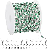 YOUBEIYEE 16.4 Feet Stainless Steel Chains for Jewelry Making Green Enamel Bead Chains Bulk with Jewelry Findings