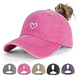 HeyCaps Ponytail Hats for Women - Distressed Hat