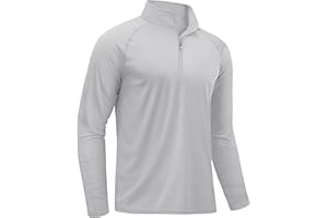 TACVASEN Rash Guard Mens Swim Shirt Long Sleeve UV Fishing Sun Protection UPF 50 Running Athletic 1/4 Zip Shirt for Men