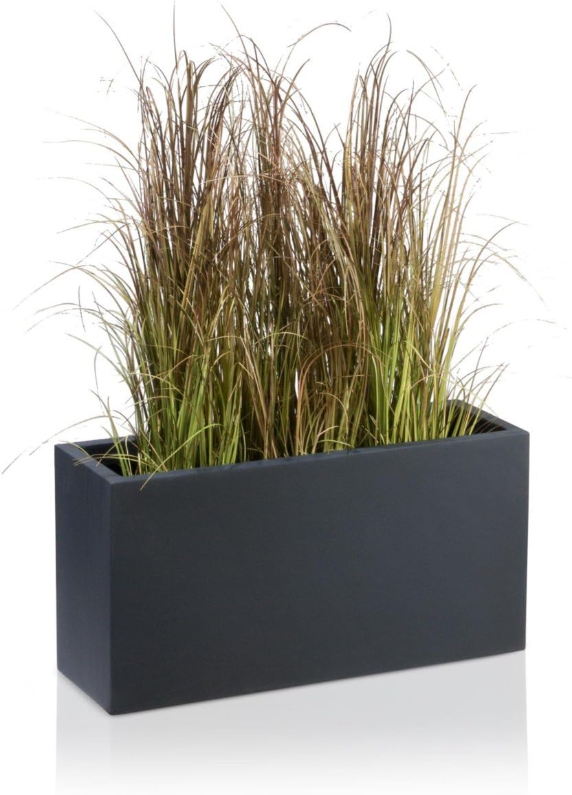 Maceta, jardinera de fibra de vidrio VISIO – color: gris ...