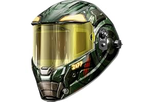 ANDELI Intelligent Auto Darkening Welding Helmet - Digital Filter with Internal Display, 7.2"x3.2" Extra Wide Panoramic View,