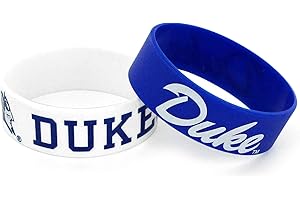 aminco NCAA mens Silicone Rubber Bracelet Set, 2-Pack