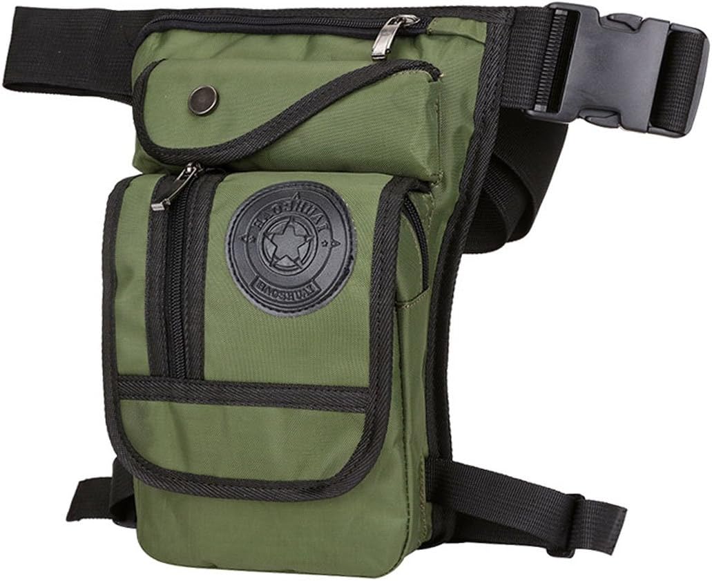 Xieben Nylon Drop Leg Bag for Men Women Motorcycle Bike Hip Bum Belt Waist Fanny Pack Travel Outdoor Camping Tactical Hiking Cycling Crossbody Shoulder Pouch ArmyGreen