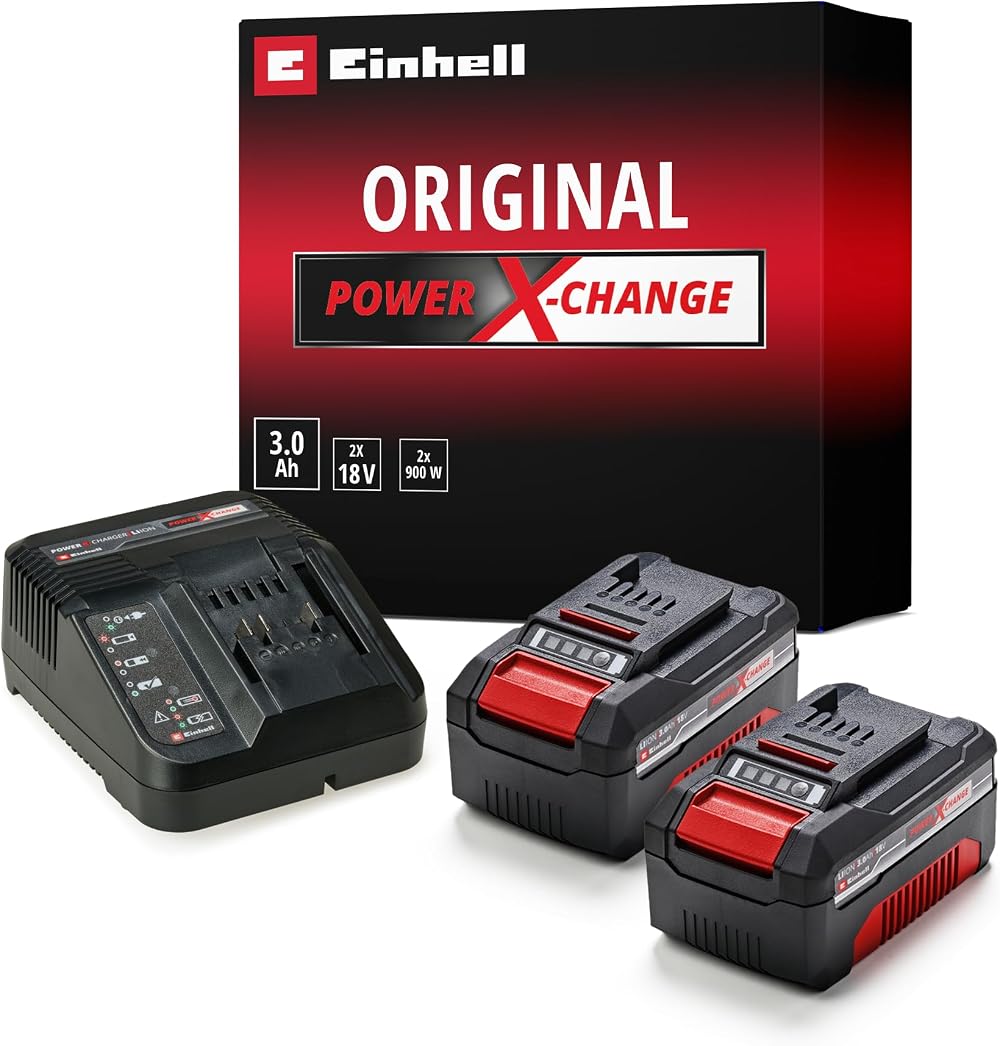 Einhell Power X-Change 18V 3.0Ah Starter Kit 2 Batteries Charger