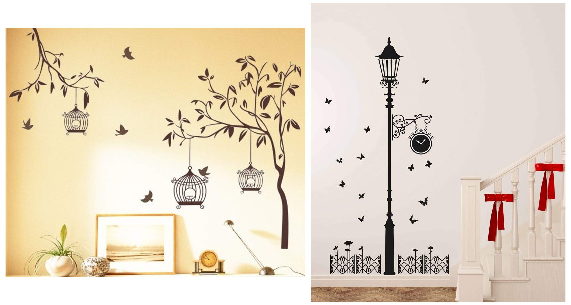 Buy Decals Design 'Tree with Birds and Cages' Wall Sticker (PVC Vinyl