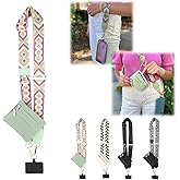 Phone Strap with Zippered Pouch, Waterproof Nylon CutePhone Lanyard Crossbody Wrist Strap, Suitable for Mobile Phone Wallet Green