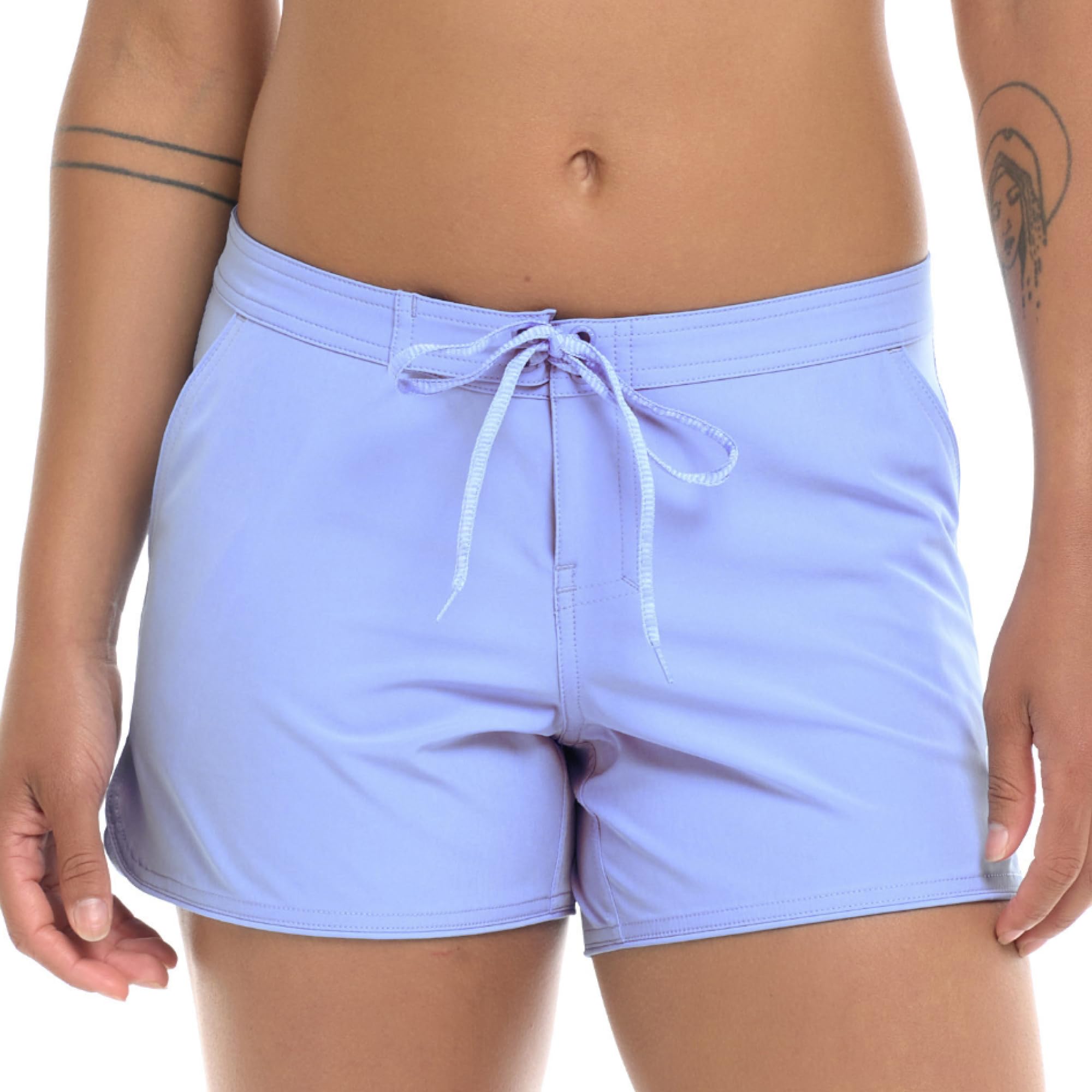 Body Glove Women’s Standard Smoothies Black’s Beach Solid 4″ Vapor Boardshort, Periwinkle