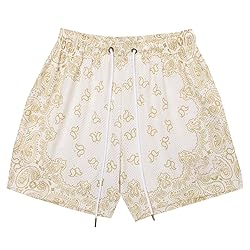 DIOTSR Mens Paisley Graphic Shorts Casual