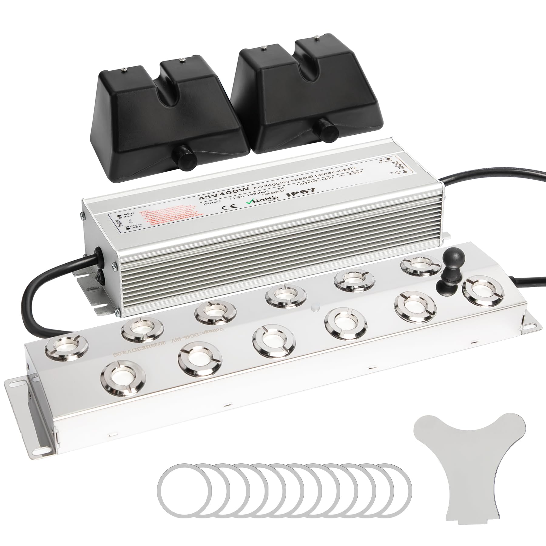 Photo 1 of Toriexon Upgrade Ultrasonic Fogger 12 Head, Ultrasonic Mist Maker w/Float, 9000ml/H Mist Maker Fogger w/ 400W Waterproof Power Supply, Perfect for Pond, Greenhouse, Rockery, Halloween Decoration