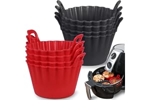 Webake Air Fryer Muffin Cups with Handle, LFGB Platinum Silicone Ramekins for Baking, Egg Bites, Egg Poacher, Pack of 8