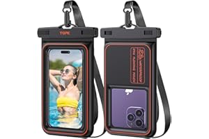 TOPK Waterproof Phone Pouch [2-Pack] IPX8 Floating Dry Bag Waterproof Phone Case for Vacation Beach Pool Swimming Essentials Compatible with iPhone 15 14 Pro 13 12 11 Pro Samsung S23 Ultra Up to 7.0