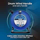 Masterplug Four Socket 25m Open Cable Reel Heavy Duty Work Power LDCC2513/4BL view 2