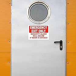 4 Emergency Exit Only Sticker Sign, "Emergency Exit