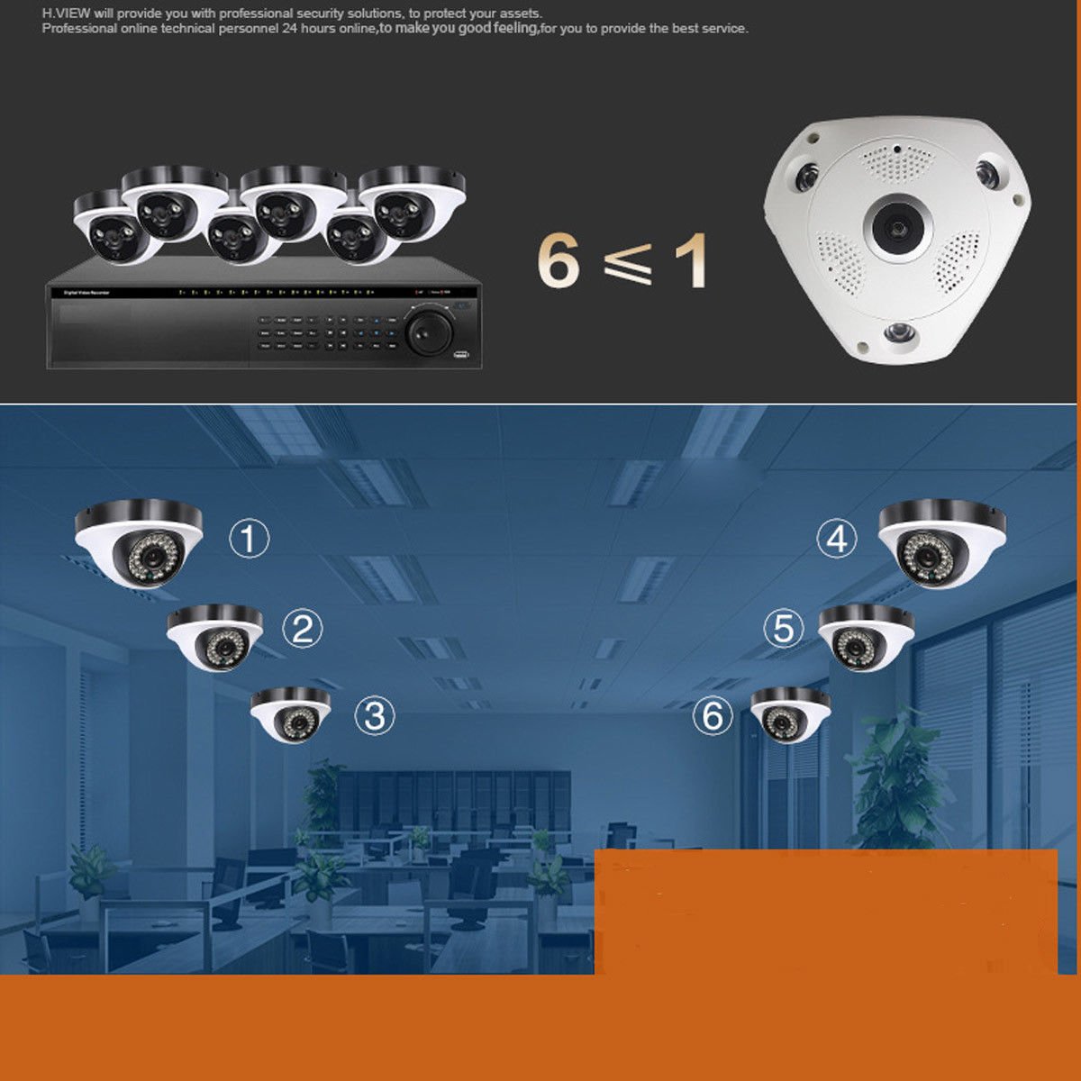 360° Panoramic Wireless IP Camera, ixaer HD Security Fish-Eye Lens WiFi Security Surveillance Camera VR 3D Home Security IP Camera