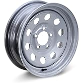 LIBRA 15 x 5 Trailer Wheel 5 Lug on 4.5" Bolt Pattern Silver Mod -17008