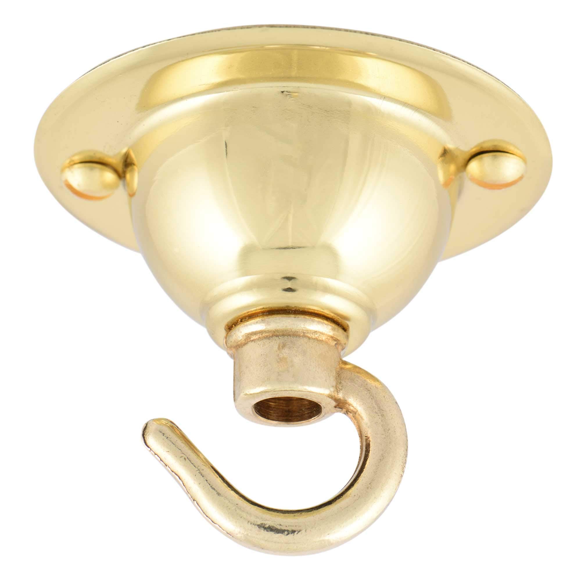 Buy It Better ElekTek 65mm Diameter Ceiling Chandelier Plate with Hook Brass