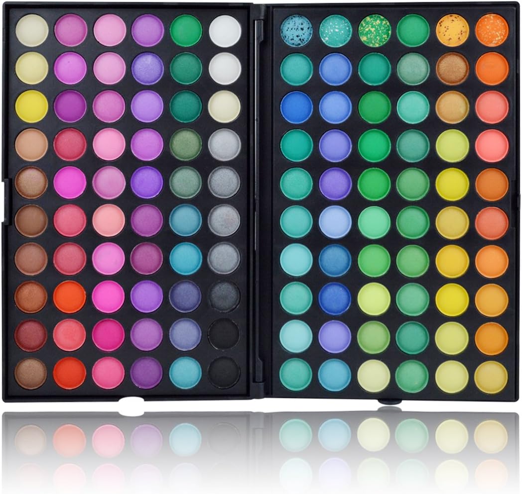 120 Bright Colors Eye Shadow, SUMERSHA Eyeshadow Palette Makeup Kit Eye Colour Grooming Palette Concealer Professional Natural Makeup Kit Eye Shadow(#1)