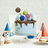 ASTARON 32 Pcs Ball Cake Toppers Foam Balls Blue Gold 4 Sizes 8 Each view 7