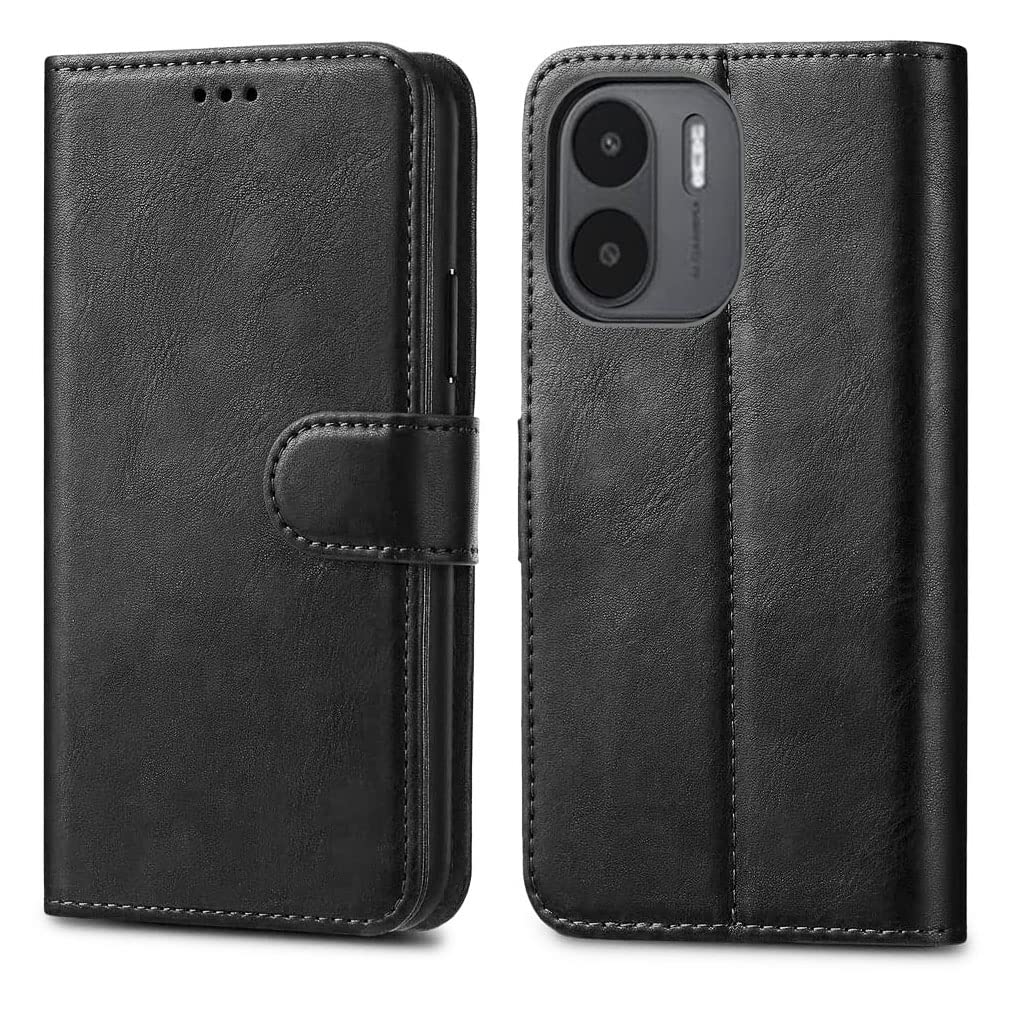 GAPlus PU Leather Flip Cover Wallet Case For Xiaomi Redmi A1 A2 Card Holder Magnetic Kickstand Black — image 1