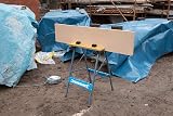 Silverline TB01 Portable Folding Workbench Brown 100kg Capacity Site Use view 5