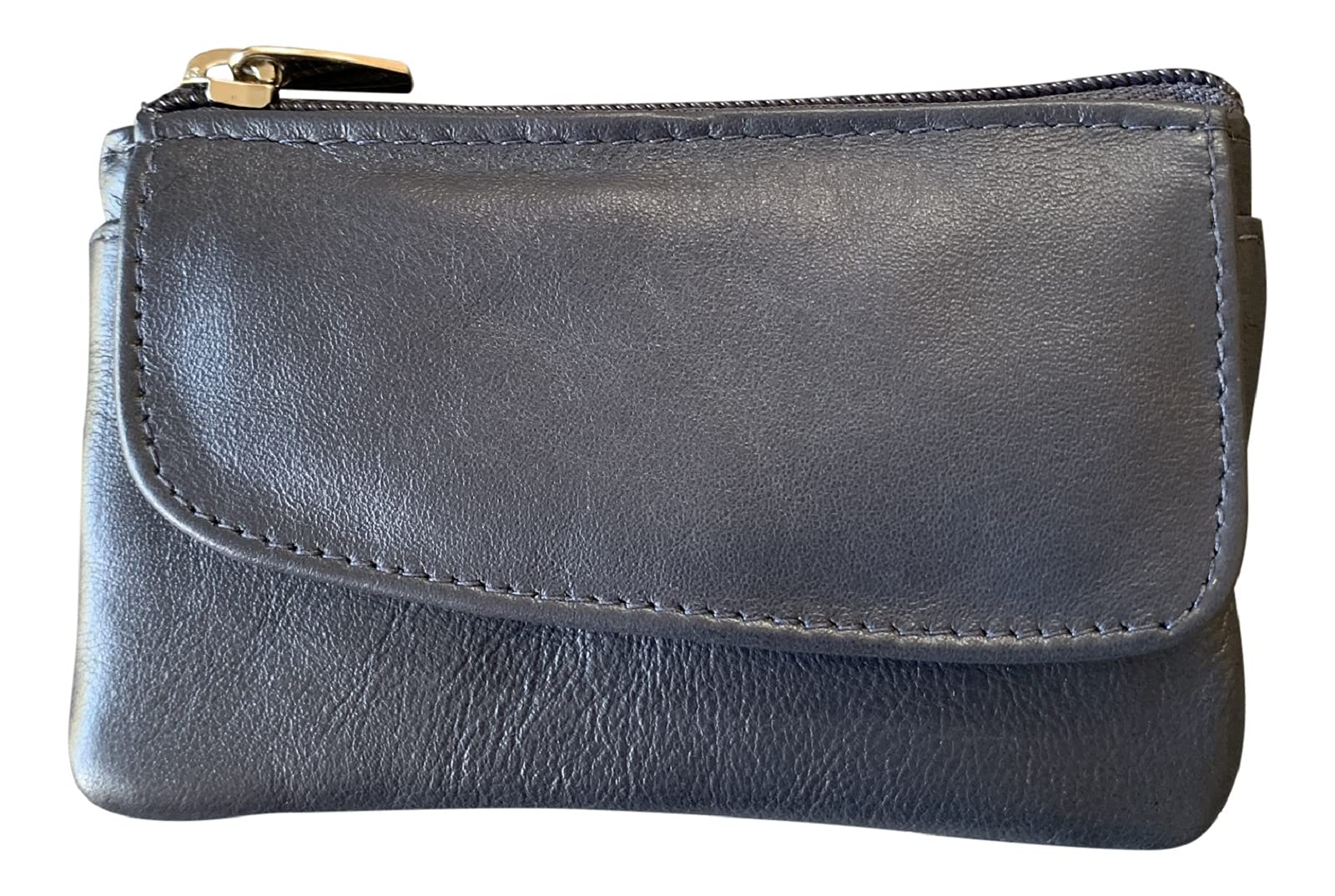 Golunski Small Soft Leather Coin Purse with Coin Purse Credit Card, Navy Blue, Petit, Purses
