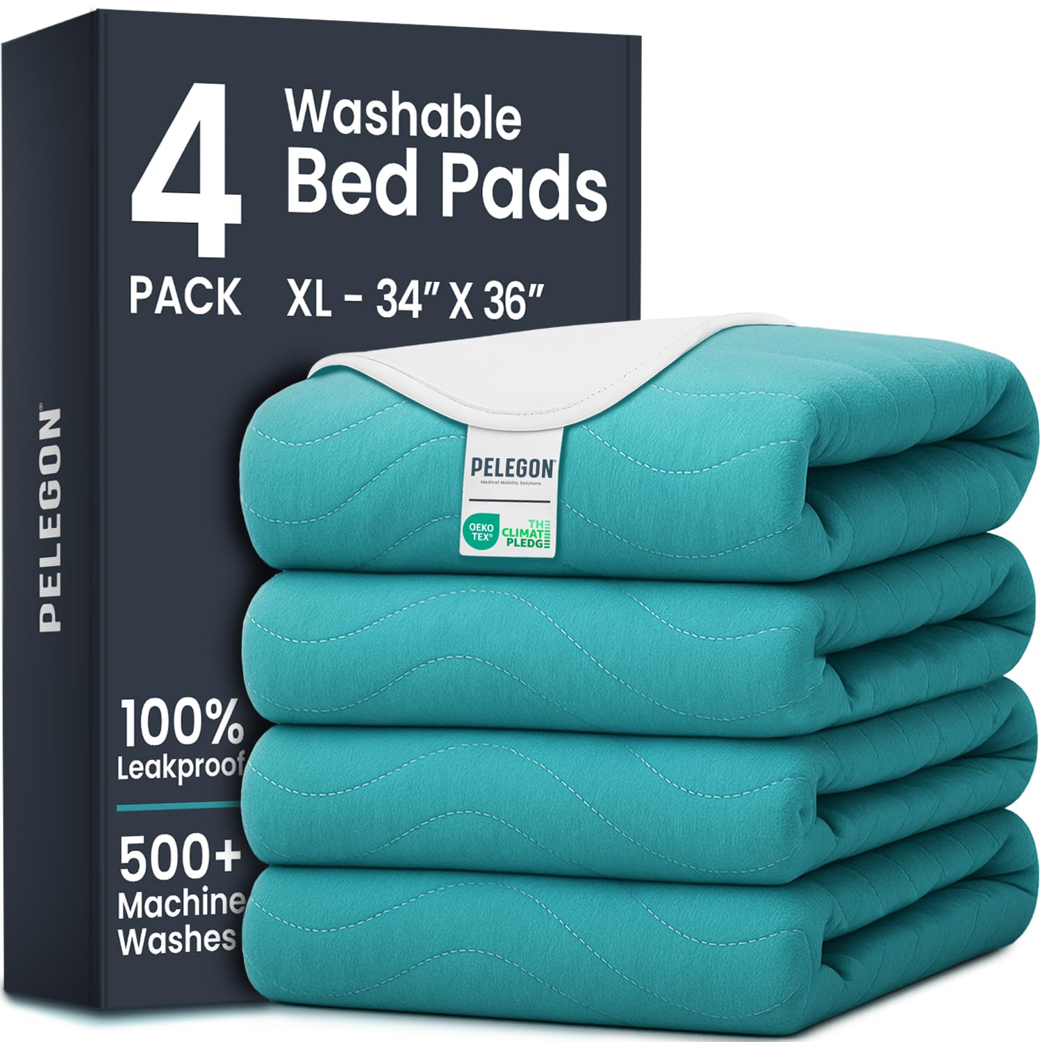 Photo 1 of Bed Pads Washable Waterproof 34" x 36" (Pack of 4) - Incontinence Bed Pads for Adults and Kids - Heavy Absorbency Reusable Bed Pads - Chuck Pads - Waterproof Protective Pad for Bed