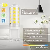 DiCUNO G9 LED Bulbs 6000K Cool White 3W 410LM 6 Pack Not Dimmable view 2
