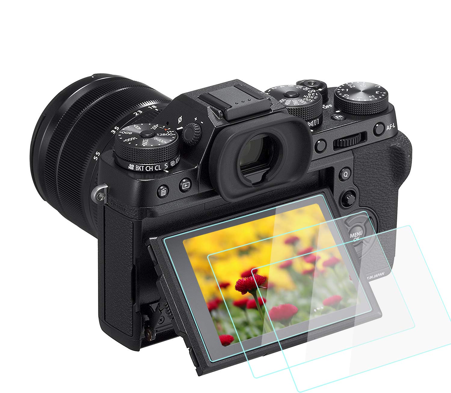 YRTIYO XT2 Screen Protector Anti-Scrach Anti-Bubble Ultra-Clear 9H Tempered Glass (3 Pack), Compatible for Fujifilm X-T2 X-T1 Camera