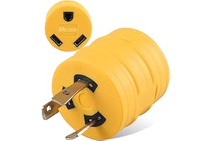 MECMO NEMA L5-30P to TT-30R 30 Amp RV Adapter UL Listed, Portable Compact Adaptor, 3 Prong 30A 125V Twist Locking Generator Plug L5-30 to TT-30 for 30Amp RV Trailer Camper