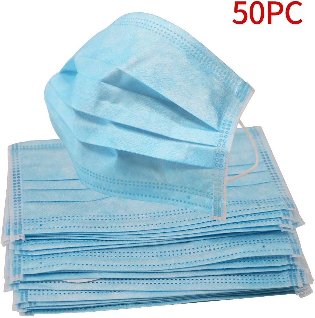 Romance8 50Pcs Disposable Filter Mask 3 Ply Earloop Medical Dental Surgical Hypoallergenic Breathability Comfort Breathable Beauty Medical Dust Mask