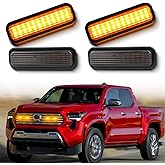 ZDEERAOTO 4pc Smoked Housing Amber LED Front Centra Grille Lights DRL Feature Kit for Toyota Tacoma 2024 2025 Limited&Limited i-Force MAX,OEM Grill Led Grill Light for Tacoma Accessories