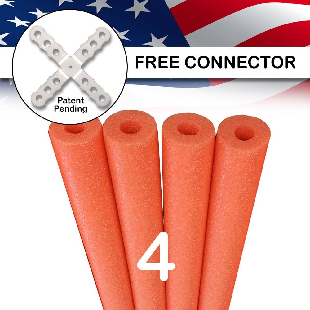 USA Foam Deluxe Famous Foam Pool Noodles -Made in USA 4 Pack - 4 Colors