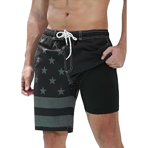 SILKWORLD Mens Swim Trunks 9 Inch Board Shorts with 4-Hole Waistband | lightweight, breathable, water-repellent, quick-dry, 4