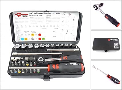 Wurth 096511032 Wurth Assortiment De 33 Cles A Douille Multiprofil 1 4 Amazon Fr Bricolage
