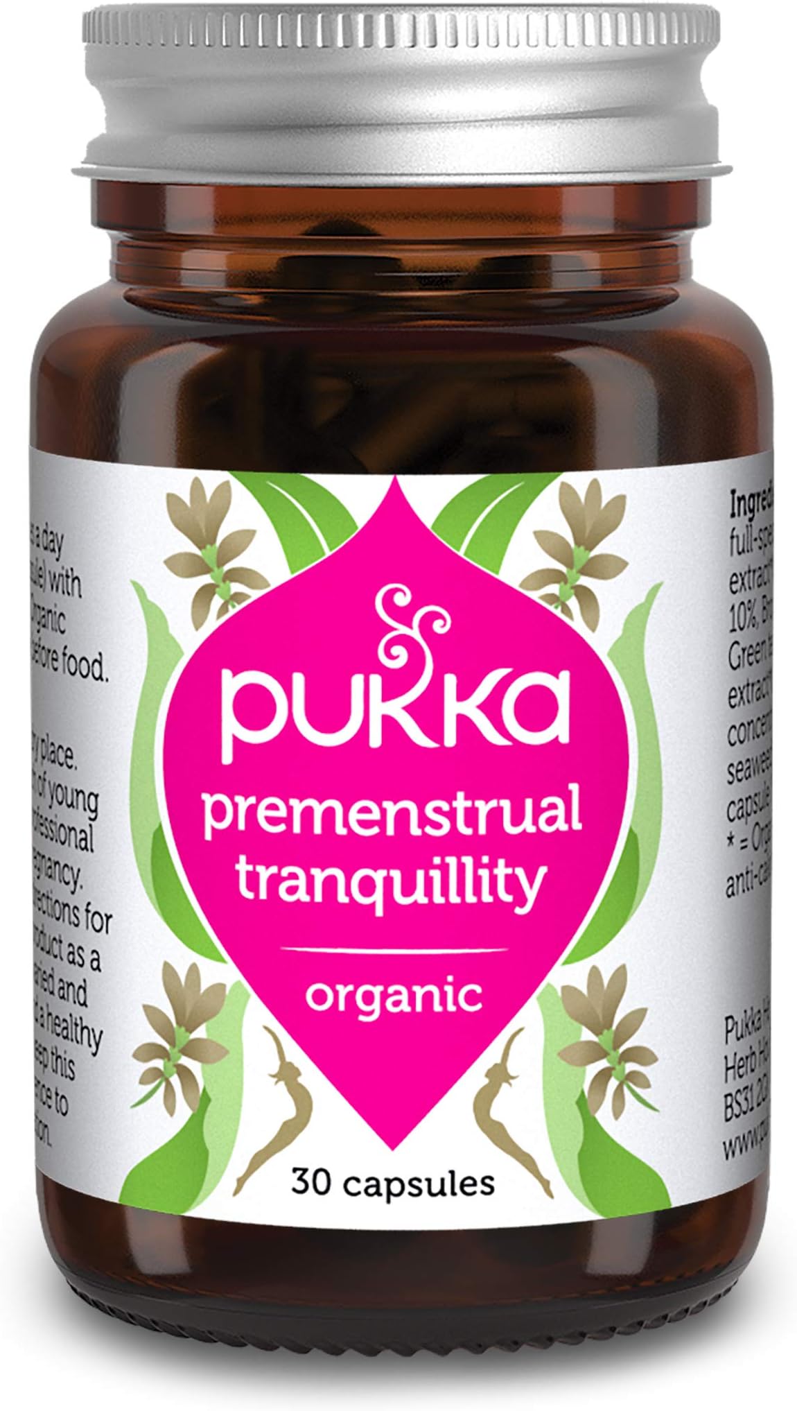 Pukka Herbs Premenstrual Tranquillity Organic Supplement, Contains Shatavari, Turmeric, Natural Support, Vegan, 30 Capsules