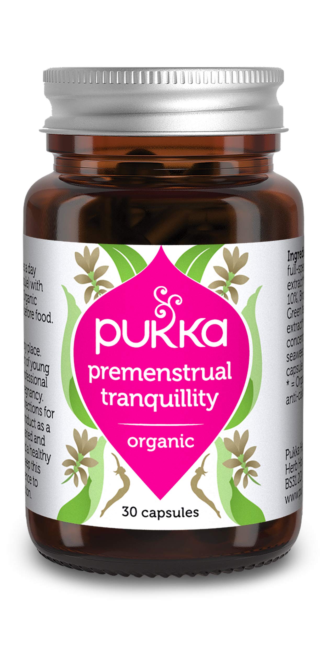 Pukka Herbs Premenstrual Tranquillity Organic Supplement, Contains Shatavari, Turmeric, Natural Support, Vegan, 30 Capsules