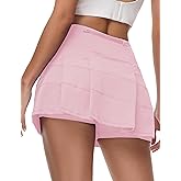 AugIris Women's Tennis Skirts High Waisted Athletic Golf Skorts with Pockets Skirts for Women Casual Workout Built-in Shorts