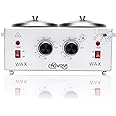 Double Wax Warmer Professional Electric Wax Heater Machine for Hair Removal, Dual Waxing Pot Paraffin Facial Skin Body SPA Salon Equipment with Adjustable Temperature Set