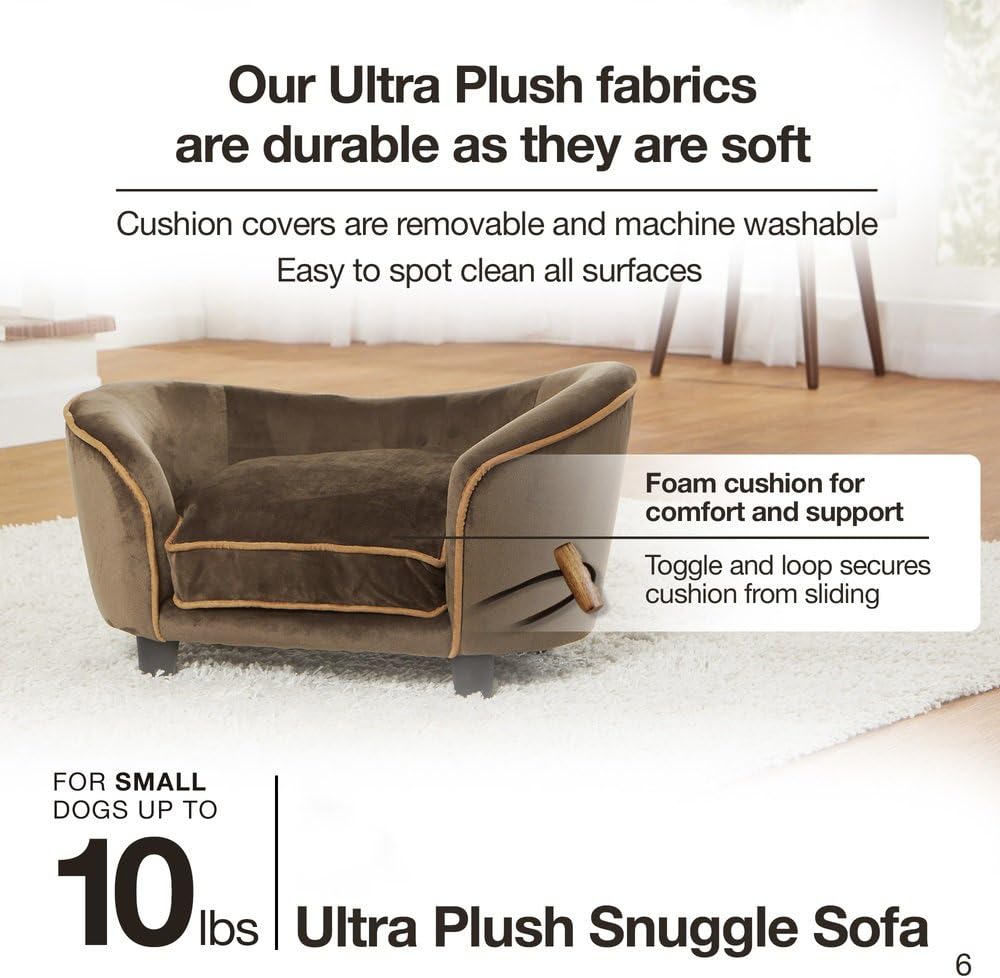 Enchanted Home Pet Snuggle Pet Sofa Bed, 26.5 by 16 by 16-Inch, Gray : Pet Supplies